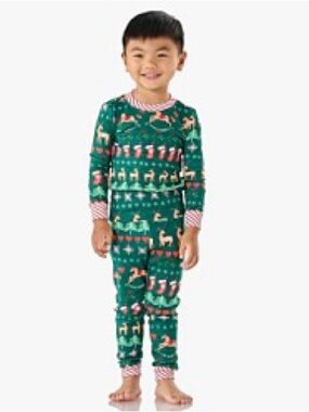 Pottery barn kids unisex size 3 Fair Isle Organic Cotton Kid Pajama Christmas